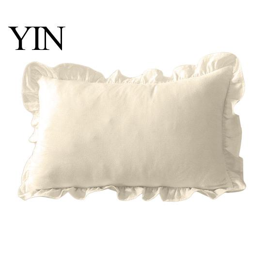 Federa Cuscino Decorativa Divano Shabby Chic con Volant, Fodera Cotone a Quadri con Bordo Arricciato, Federe Arricciate Vintage 18x18 Pollici 20x12 Copertura Decorativa