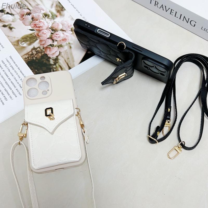Q Bag Strap Case For Samsung Galaxy S25 Ultra S21 S20 S23 FE S24 Plus A56 Wallet Card Slot Holder Crossbody Cord Lanyard Cover