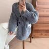 Lazy wind V-neck sweater jacket women's clothing autumn and winter new loose simple casual knitted cardigan jacket women