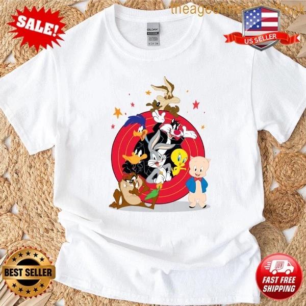 

Looney Tunes All Characters Cartoon Family T-shirt Bugs Bunny Taz T-Shirt S-5XL 4XL