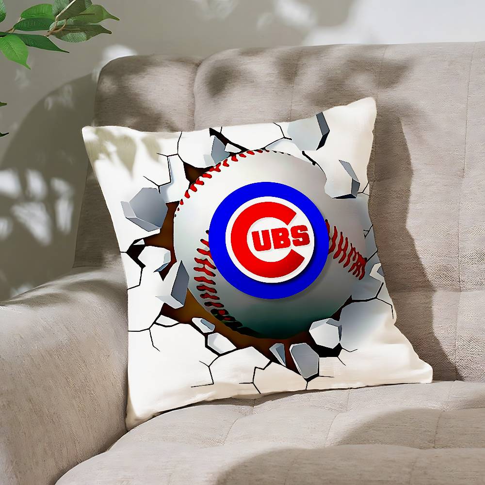 C-Chicago I-Cubs B-Baseball Pillow Case Throw Pillow Cover Nordic Vintage Style Cushion Covers Home Living Room Sofa Couch Seat