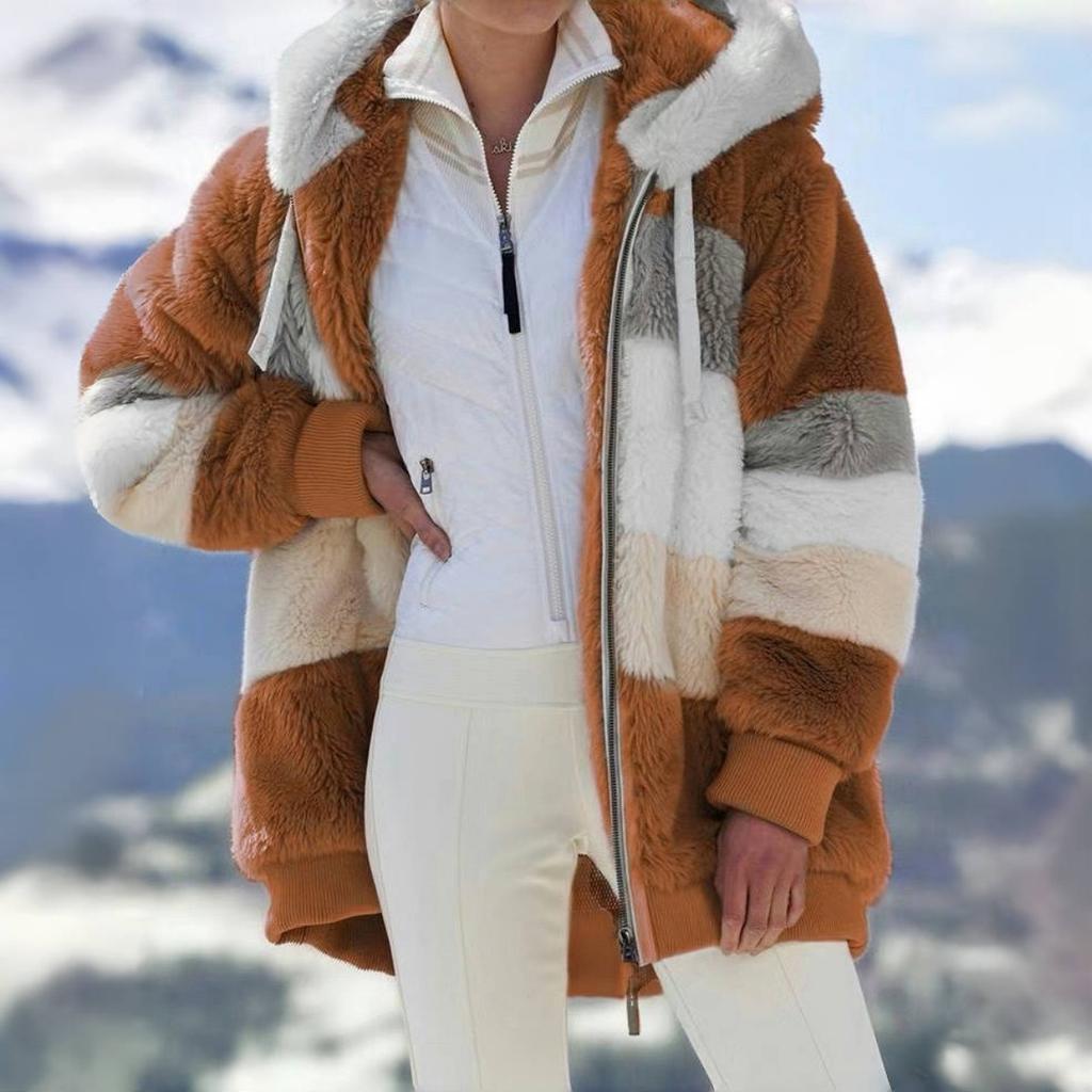 Women's Plus Size Long Teddy Bear Coat Warm Thickening Fleece Faux Fur Coat Plush Teddy Coat Women's Coat