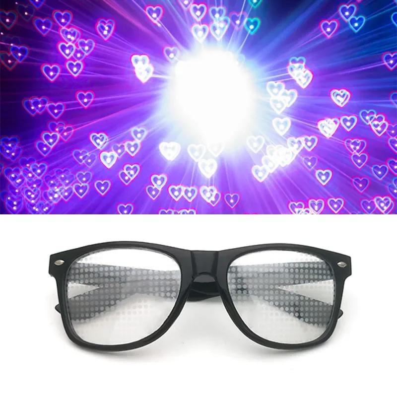 ladies Fashion Diffractive Optical Fireworks Glasses Special Effect Sunglasses Adult Dance Light Show Sunglasses Female Glasses