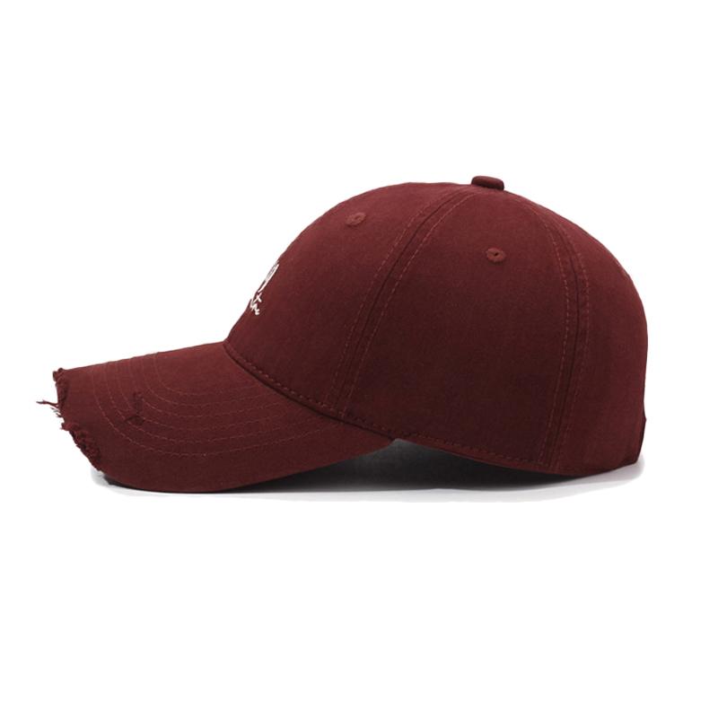 Hole Embroidered Letter Baseball Cap Women's Spring Autumn Sunscreen Hat