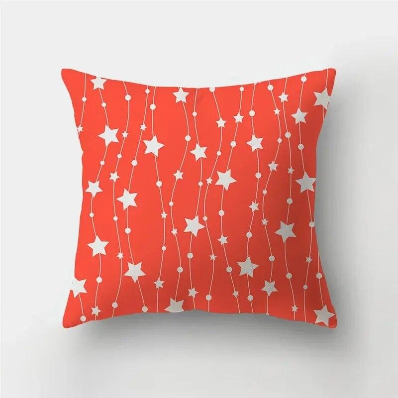 Nordic fashion geometric plant orange red pillowcase 45X45cm living room sofa cushion cover bedroom home decoration