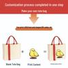 Custom Canvas Tote Bag with Logo & Ribbon Shoulder Strap for DIY Shopping