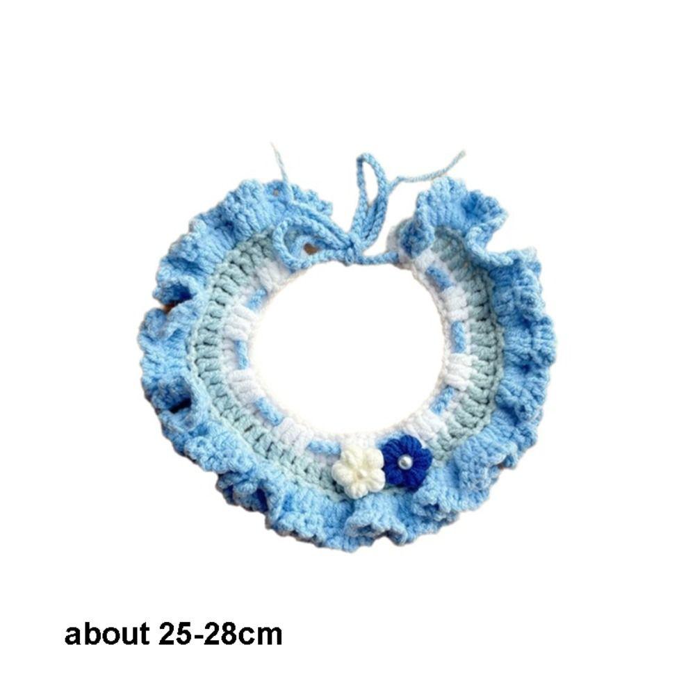 Adjustable Cozy Puppy Collar Flowers Pendant Dog Scarf Bib Stylish Saliva Towel  Daily Use