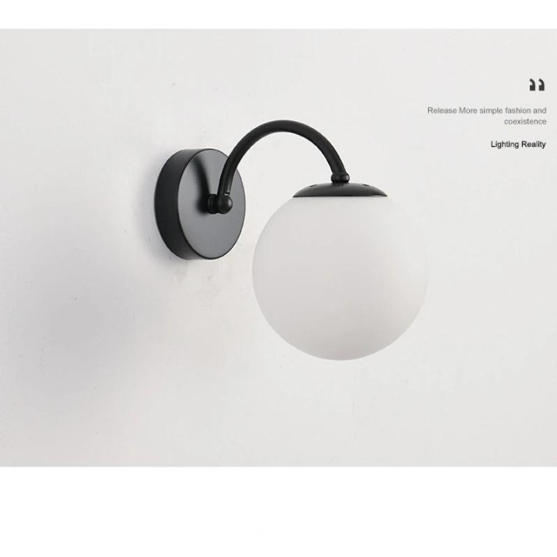 Modern LED Glass Wall Lamp Living Room Bedroom Study Wall Light Bedside Backdrop Aisle  Lndoor Wall Sconce Decor For Room Lustre