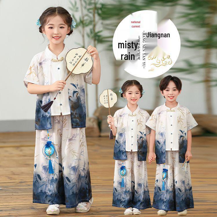 Children's Tang Suit Hanfu Performance Costume - Chinese Style Guzheng Attire for Kindergarten Boys & Girls
