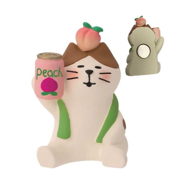 Japanese cat refrigerator sticker, grocery zakka cute bread coffee shop decoration gift miniature resin ornament