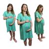 Maternity Nightgown for Childbirth Cotton Short Sleeve Size Mint