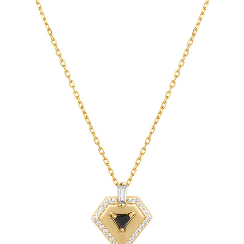 ANIA HAIE Geometric Onyx 925 Silver Necklace N059-05G