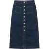 Casual Comfortable Soft Denim Maxi Skirt Women Skirts Indigo A6XXA-B71