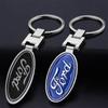 3D Styling Metal Car Key Ring Anniversary Badge Keychain Accessories For Ford Focus Mondeo Kuga Fiesta MK7 Escort Explorer Edge 2 4 MK2 MK4
