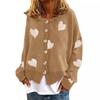 2024 Autumn/Winter European & American Women's Heart Knit Cardigan Sweater