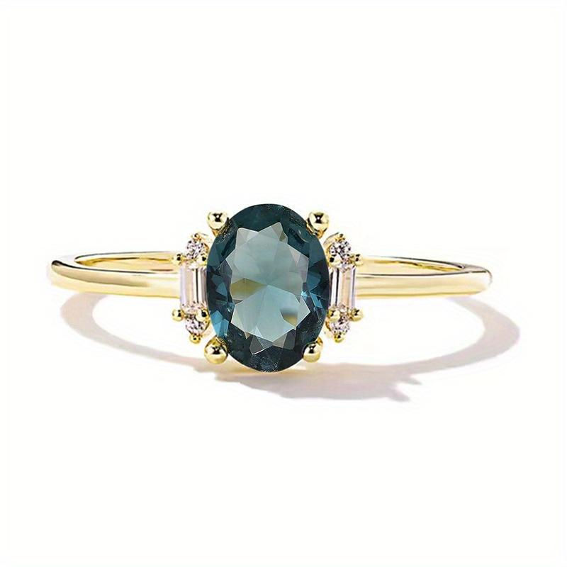 

1 шт. Кольцо овальной формы в стиле легкой роскоши, Модное кольцо в классическом придворном стиле 10 золотой