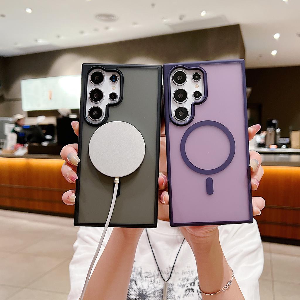 Skin-scrub Samsung S25ultra Mobile Phone Case SAMS24 Simple S22 Magnetic S23Plus Protection Case