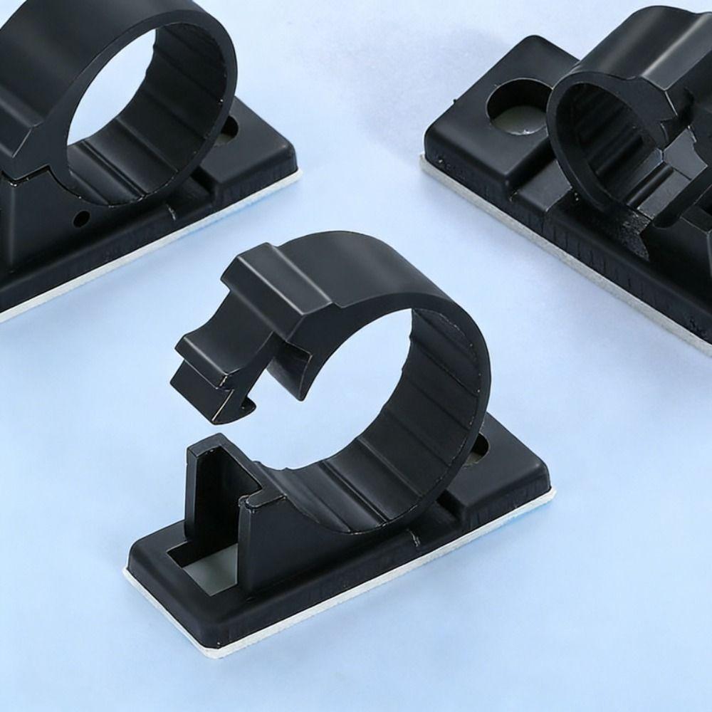 10Pcs Plastic Wire Clamp Holders Self-Adhesive Cable Tie Mounts  Electronics Cord Organization