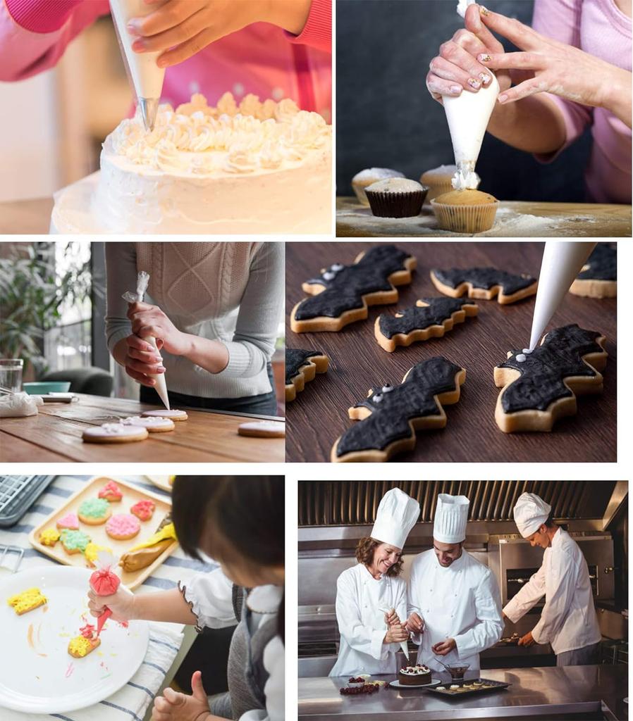 100x PVC disposable piping bag frosting cupcake pastry bag baking tools L size 35x24 cm