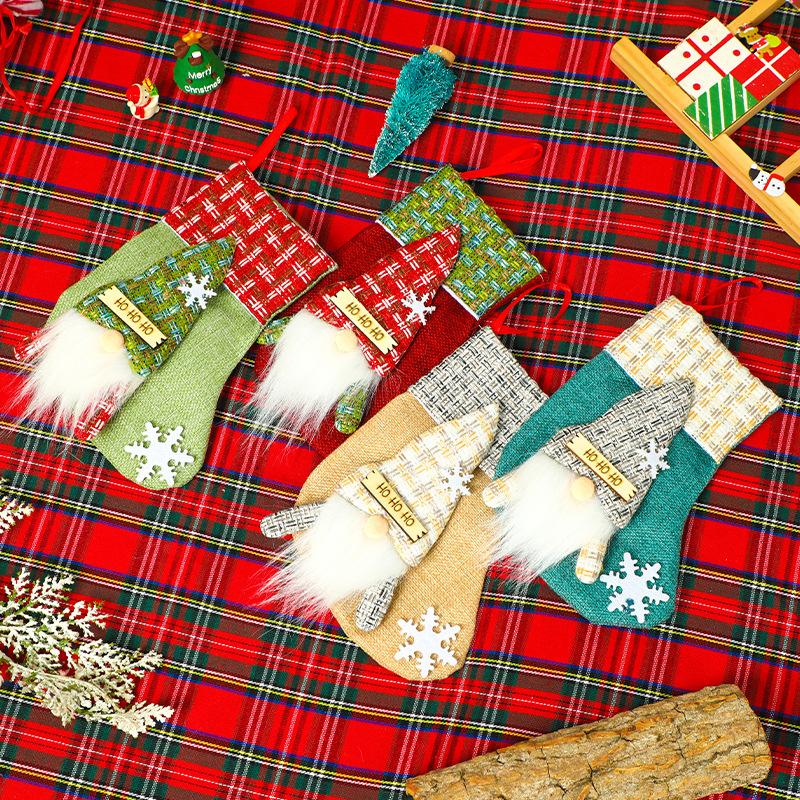 Boże Narodzenie Boże Narodzenie Skarpetka Świąteczna Śmieszne Torby na Prezenty Eleganckie Ozdoby Świąteczne Świąteczna Atmosfera 20x15x10.5cm