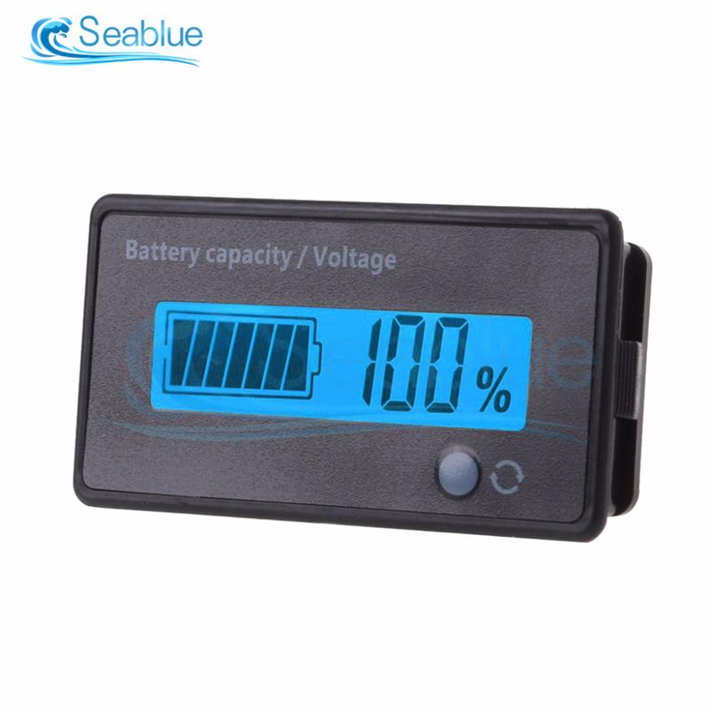 GY-6GD 7-100V Battery Monitor LCD Display Voltage Indicator for Golf Cart RV Lithium Ion Battery With Low Power Alarm