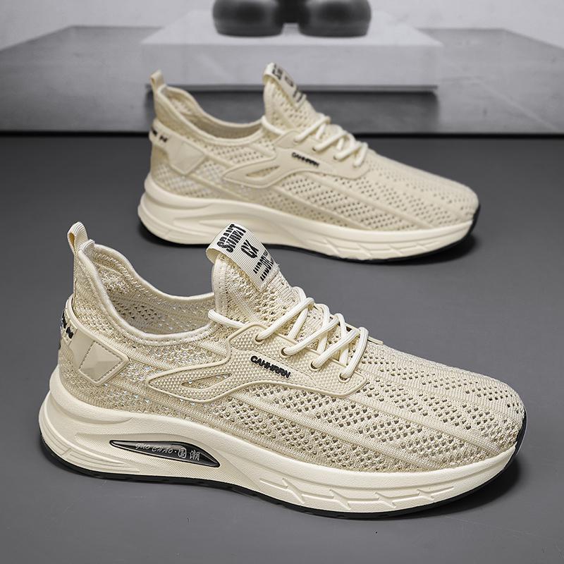

Men s shoes summer breathable mesh hollow thin mesh shoes soft sole casual air conditioning shoes running non-slip dad sports shoes 44 бежевий