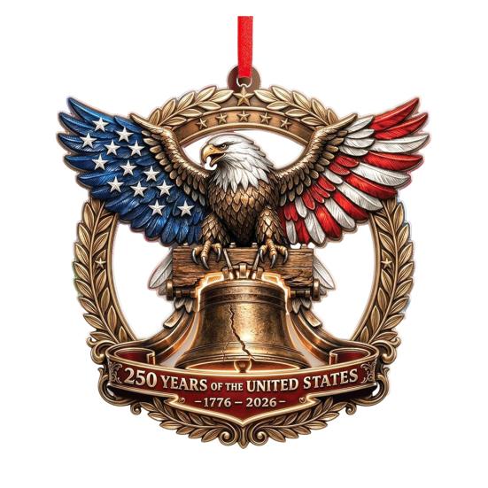 

2D Acrylic America 250th Anniversary Ornament 250 Years Patriotic Hanging Decoration 1776-2026 Commemorative Gifts for 4th of July Independence Day C