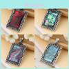 Shell Pendant Necklace With Geometric Embedding For Fashion Jewelry Crafts