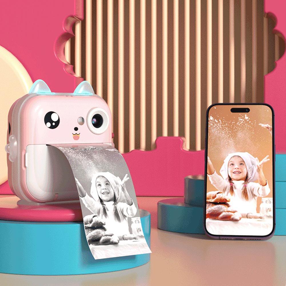 4 In 1 Cute Digital Camera 1200mAh Mini Instant Print Camera USB Rechargeable HD Photo Printing Camera Christmas Birthday Gifts