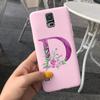 For Samsung Galaxy S5 I9600 Phone Case Flower Initial Alphabet Case For Samsung S5 Neo S 5 G900 G903F SM-G900F Soft Silicon Case