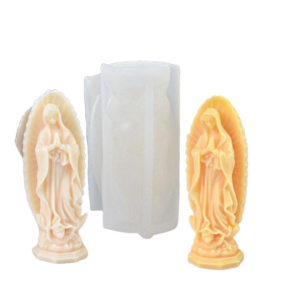 Prayer Mary Candle Molds Soft Silicone Plaster Making Tool New Portrait Mould  DIY Crafting