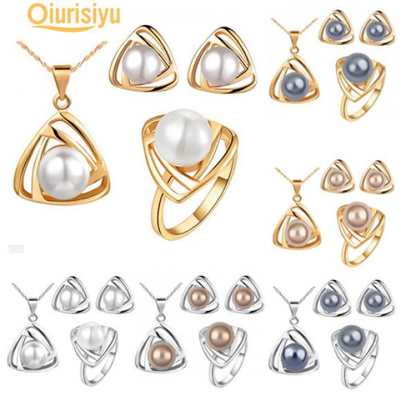 

Женский треугольный кулон, ожерелье, серьги, кольцо, комплект ювелирных изделий