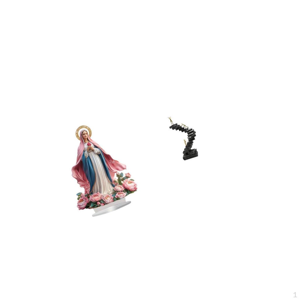 Nativity Scene Sculpture 2D Acrylic Ornament Climbing Books Ladder Statue Table Centerpiece Standing