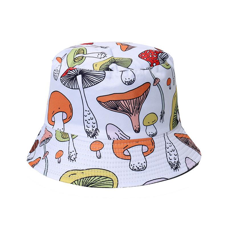 Stylish Artsy Fisherman Hat For Women Korean Style Sun Hat With Mushroom Print