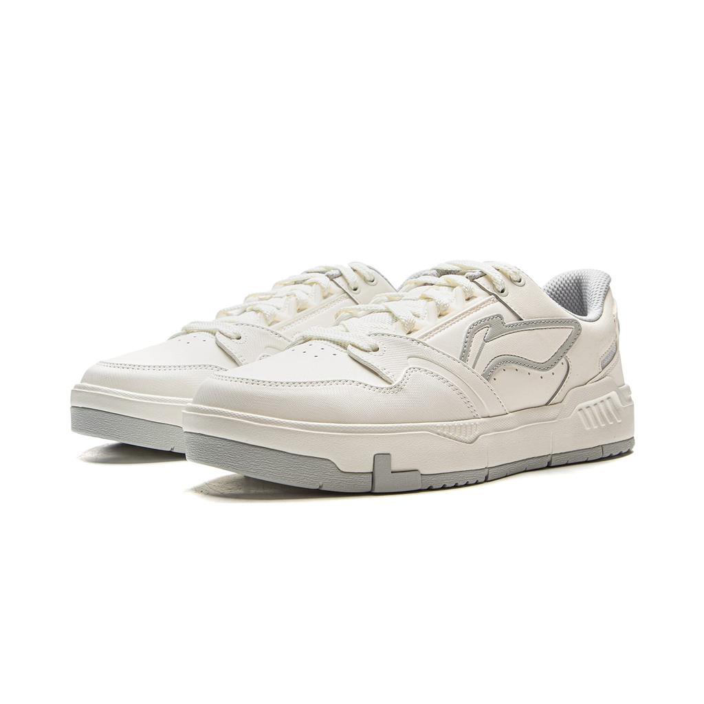Li Ning Common 80s Slip Resistant, Abrasion Resistant, Height Increasing Low top Skateboard Shoes Men's White Gray AGCV269-1
