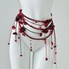 Heavy Duty Waist Belt Stylish for Stage Dance Music Festival Jeans Dress Belt Body Jewelry Chain Pearls Belly Dance