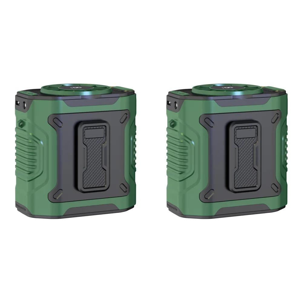 4000mAh Portable Waist Fan 3 Speed USB Rechargeable Wearable Personal Fan Outdoor Camping Waist Clip Fan with Torch Power Bank