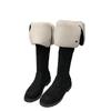 Retro rivet slim knee boots women's 2025 new winter thick heel suede two wear tall western knight boots