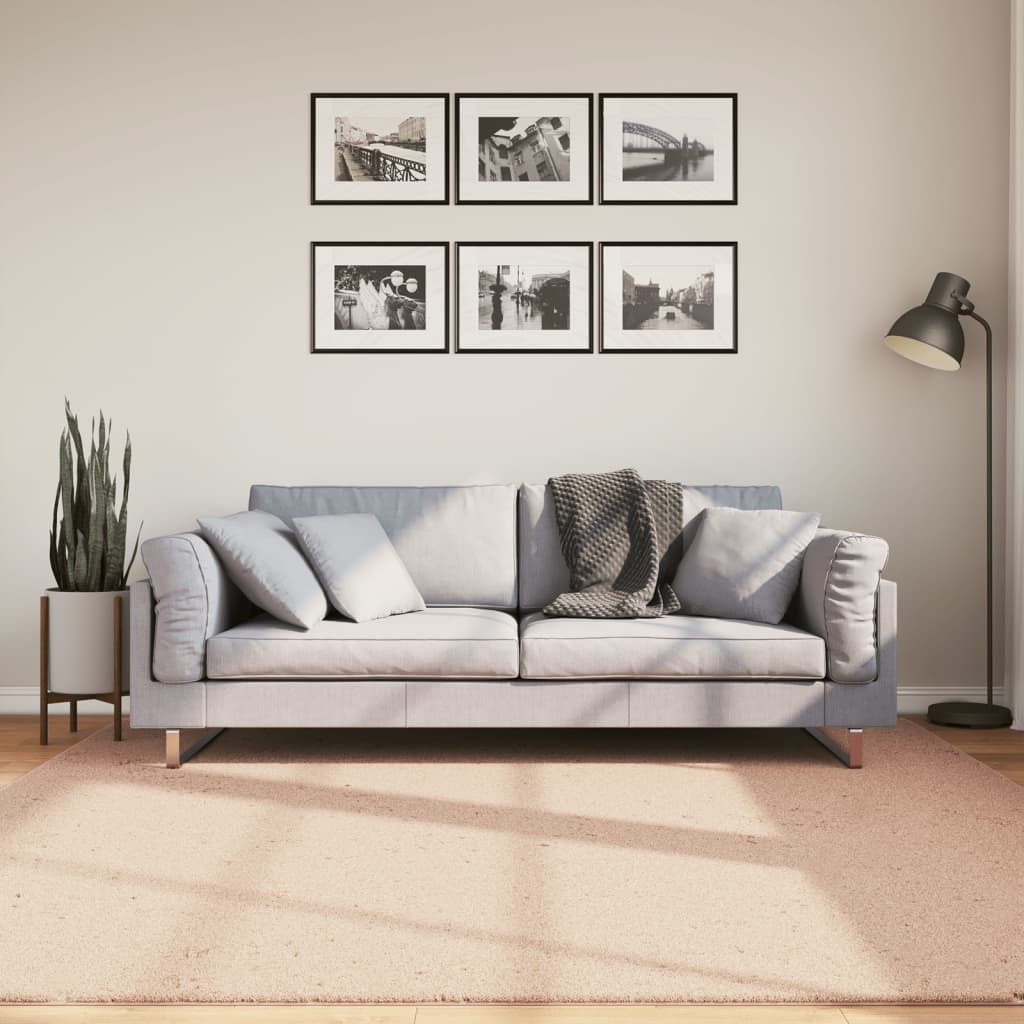 HUARTE Rug Short Pile Soft and Washable Light Pink 200 X 200 Cm