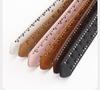 Women's Y2K Perforated Leather Belt with Double Row Rivets – Punk Niche Design for Versatile Jeans