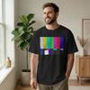 No Signal TV Test Card Pal NTSC T Shirts Men 100% Cotton Casual T-Shirt Crew Neck Retro Tees Sh