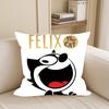 Felix the Cat Pillow Case Square Double-Sided Printing Short Plush Sofa Cushion Cover Bedroom Bedside