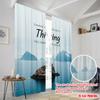 2pcs 2D Flat Printing Curtains Thinking Change World 100% Polyester Fabric Without Electricity Festive Holiday Use for Outdoor