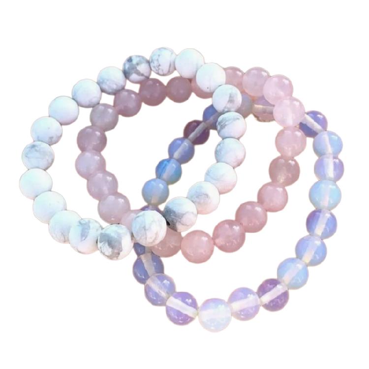 

3pcs Natural Gemstones Bracelets Healing Beaded Stretch Wristband Colorful Natural Stone Bead Handchain Party Jewelry 1
