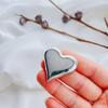High-End Women's Heart-Shaped Brooch - Sweet & Simple Design