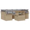 VidaXL Ensemble de canapé de jardin de 7 pièces avec coussins beige poly rattan acacia 3349286