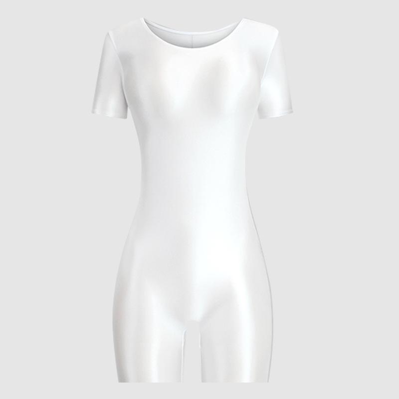 Glossy High-Elastic Bodysuit: Sleek Ballet & Yoga Dancewear