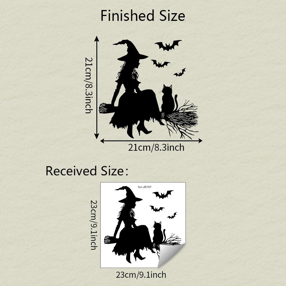 

Хэллоуин Ведьма Летучая мышь Стекло Окно Украшение для дома Статические наклейки на окна