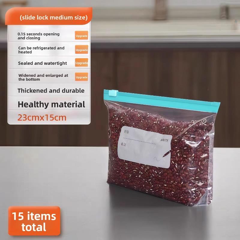 Пищевые пакеты для сохранения свежести пакеты для герметичного хранения бытовые самозакрывающиеся пакеты для заморозки специальные для холодильника пакеты для хранения фруктов и закусок с молнией Medium - 1 bag 525₽