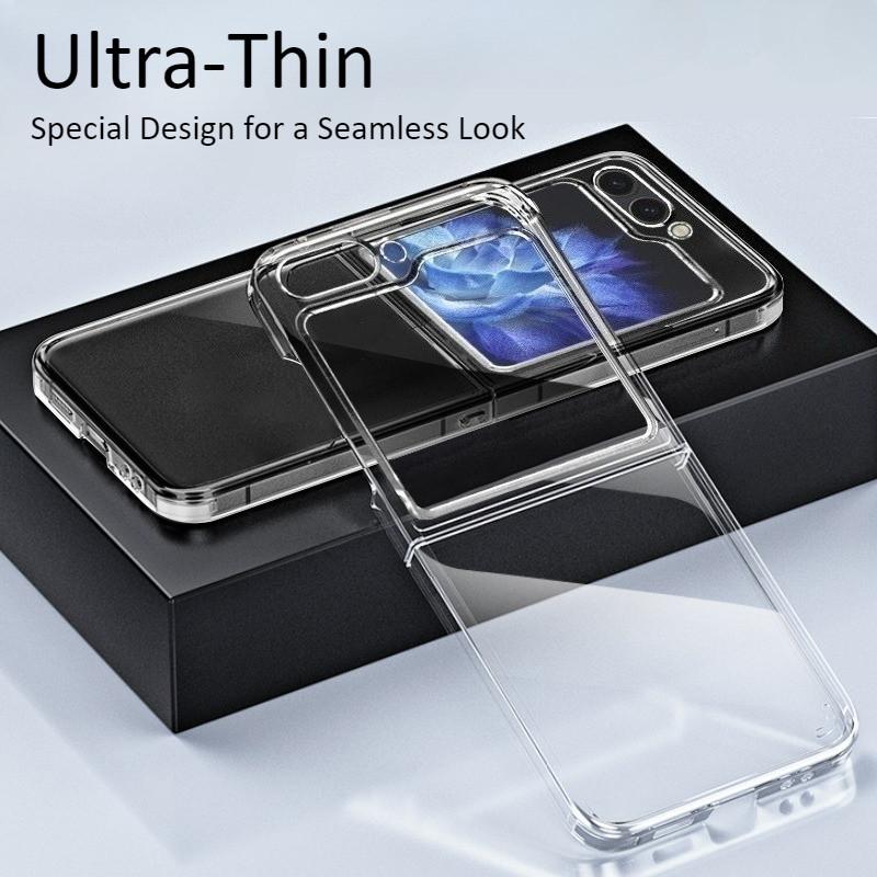 For Samsung Galaxy Z Flip 7 6 5 7FE Frameless PC Phone Case W25 W24 Flip Ultra-thin Transparent Protective Back Cover Shell